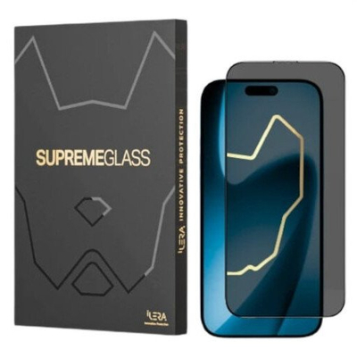 Xham mbrojtës iLera DeLuxe Incognito për iPhone 17, me filtër privatësie, i zi