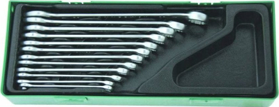 Set çelësa të hapur dhe unazor Jonnesway W26112SP, 12 copë, 8-22 mm, ngjyrë argjendtë