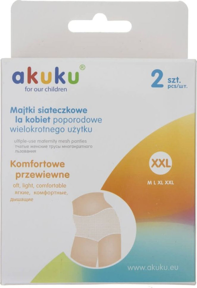 Set i të brendshmeve Akuku Postpartum- për pas lindjes, 2 copë (XXL), të bardha