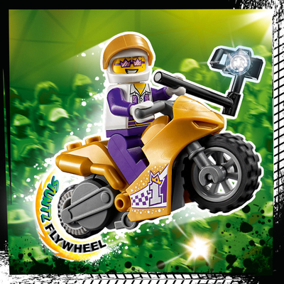 Lojëra ndërtimi LEGO City Stunt Show Motorbike with Camera 60309, motor stunt me flywheel, 5+