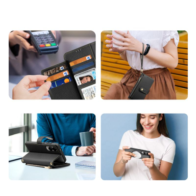 Калевче-книга Dux Ducis Lawa Series MagSafe, Samsung Galaxy S25 Edge, вештачка кожа, црно