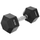 Hantelë EB Fit Hex, 10 kg, me gomë, e zezë