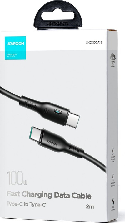 Kabllo karikimi Joyroom S-CC100A13 USB-C në USB-C, 100W, 2m, e zezë