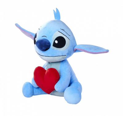 Lodër pelushi Disney Lilo &amp; Stitch, 50 cm, me zemër, blu