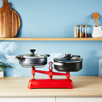 Сет садови за кујна Tefal So Light, тенџере 24 cm со капак, тава 24 cm, црна