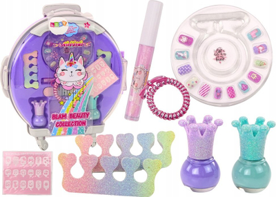 Set kozmetik për fëmijë LEAN Toys, me valixhe, vjollcë