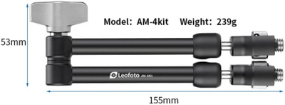 Рака за монтирање Leofoto AM-4 Magic Arm Kit, капацитет 4 kg, црна