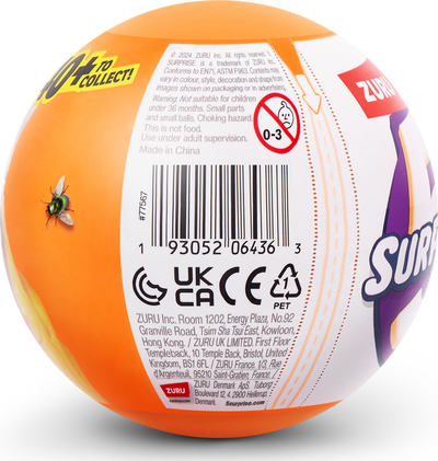 Lodër surprizë Zuru 5 Surprise Mega Gross Minis S2, top me figura, model kuturu, portokalli