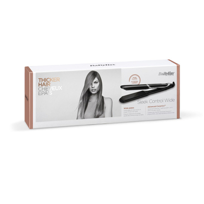 Piaster flokësh BaByliss ST397E, pllaka të gjera, 235°C, e zezë