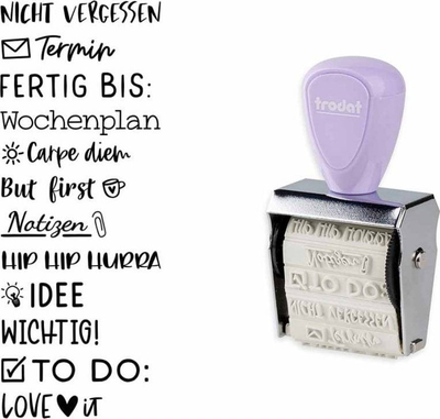 Set vulash Trodat Creative Mini, 12 motive, jastëk boje 3 ngjyrash
