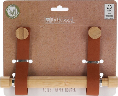 Mbajtës letre tualeti pa shpim, bambu 20 cm, kafe