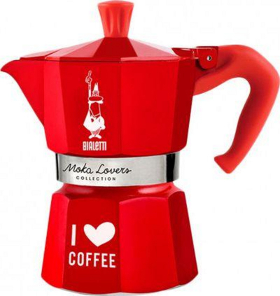 Aparat kafeje Bialetti Moka Express Love, 3 filxhanë, i kuq
