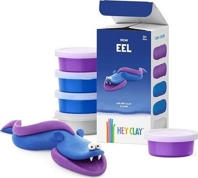 Set plasteline Hey Clay Eel Tm Toys, 3 doza, shumëngjyrësh