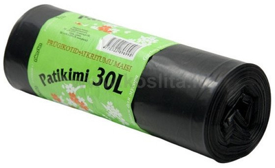 Кеси за ѓубре Plasta Strong, 30L, 20 парчиња, црни