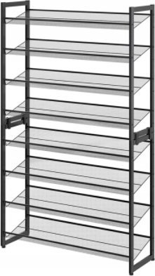 Raft këpucësh Songmics 8-Tier, metal, 163.5x92.5x30.7 cm, i zi