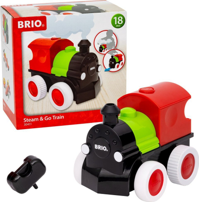 Tren lodër Brio World Steam and Go Train, me avull, me bateri