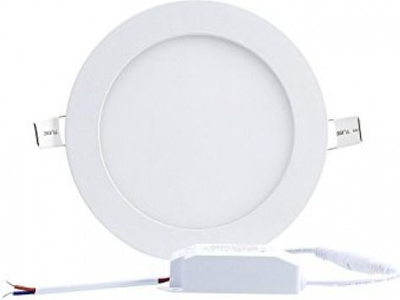 Panel LED i rrumbullakët Ash, 18W, dritë e bardhë, i bardhë