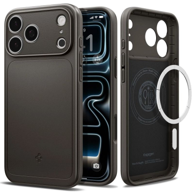 Kapak telefoni Spigen Thin Fit MagSafe për iPhone 17 Pro, shumë i hollë, gri gunmetal