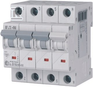 Disjuntor i vogël Eaton HN-B16/3N xPole, 3P+N, 16A 6kA, i bardhë
