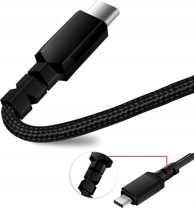 Kabllo karikimi Maclean MCE493, 2 x USB C, 15W QC 3.0, 1m, e zezë