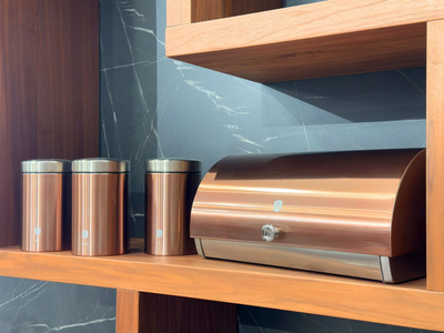 Set enë kuzhine Berlinger Haus BH-6730, 3 enë inox, kuti buke inox, e zezë
