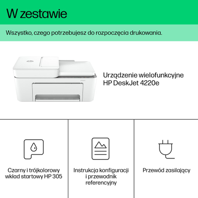 Printer HP DeskJet 4220e All-in-One, A4, Inkjet, Wi-Fi, i bardhë