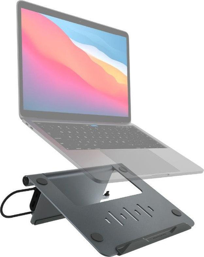 Стенд за лаптоп со USB C хаб Adam Elements Casa Hub Stand, 5 во 1, сива