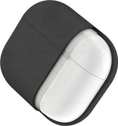 Kuti mbrojtëse Uniq Lino për kufje wireless, silikoni, me rrip, gri e errët