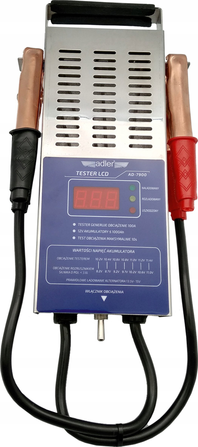 Testues baterie Adler AD-7900, 12V, me ekran LCD, metalik