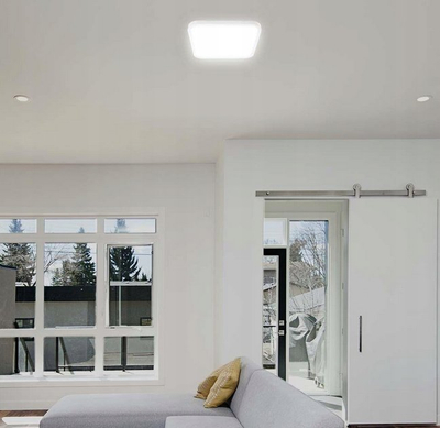 Plafonierë LED V-TAC Square, 18W, 4000K, IP44, e bardhë