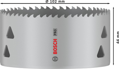 Sharrë rrethore Bosch Pro Multi Material Hole Saw 102mm, 44mm thellësi prerjeje