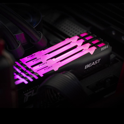 Memorie Kingston Fury Beast RGB, DDR4, 8 GB, 3600 MHz, CL17, KF436C17BBA/8
