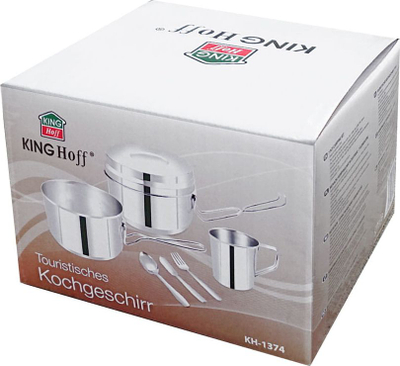 Set kampingu KING Hoff KH-1374, 7 pjesë, çelik inoksi, argjendtë