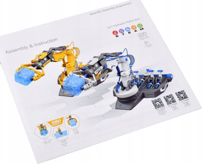 Set ndërtimi Byjarda 3n1 krah roboti hidraulik, 220 copa, edukativ 8+, gri blu