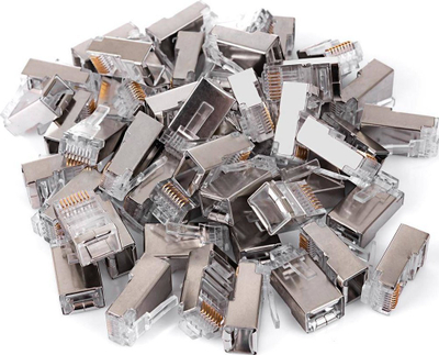 Prizë rrjeti Spacetronik RJ45 NC-RJ456FT-11, Cat 6 FTP, 100 copë në paketim, transparente