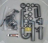 Sifon lavamani Deante ZXY_9951, për lavaman inox me 2 vazo, montim nga sipër, inox