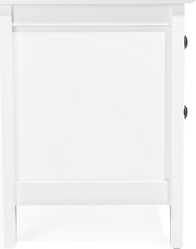 Komodinë anës krevati Bedside, 2 sirtarë, MDF, e bardhë