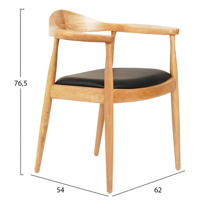 Karrige ngrënieje Ador 62x54x76,5Hcm (HM9948.01), zezë