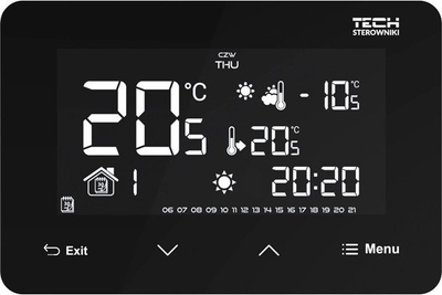 Termostat pa tela Tech ST-293z v2, 230V, panel xhami, i zi