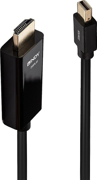 Kabllo Lindy DisplayPort Mini - HDMI (36927), 2m, e zezë