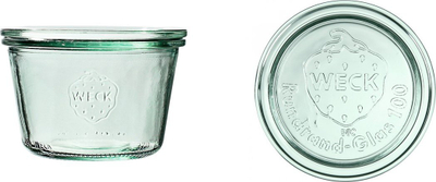 Set kavanoza qelqi Bokocook Weck 294WEK741, 12.5 oz, me kapak xhami, transparent