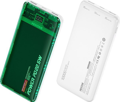 Надворешна батерија WEKOME WP-353 Vanguard, 10000mAh, PD 20W QC 22.5W, зелена