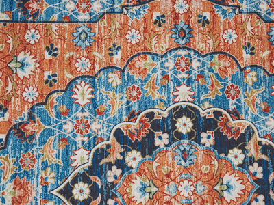 Tapet korridori oriental, 60x200cm, poliester, blu portokalli