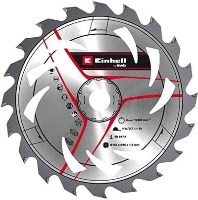 Teh sharre rrethore Einhell Thin Kerf TCT 49583359, 150mm, 20 dhëmbë, vrimë 16mm