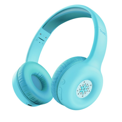 Kufje pa tela Trust NOUNA Kids, wireless, kufizim volum 85 dB, blu