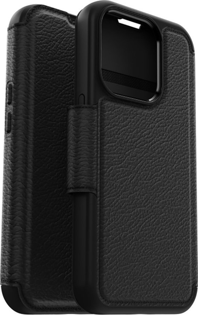 Mbrojtëse telefoni OtterBox Strada Folio për iPhone 15 Pro, me MagSafe, lëkurë, e zezë