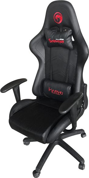 Karrige gaming Marvo CH-106, lëkurë sintetike, mbështetje e shpinës, e zezë