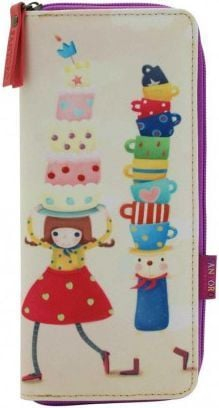Penar Santoro Pencil Case Pouch Tea Party, 22cm, dizajn Tea Party, shumëngjyrësh