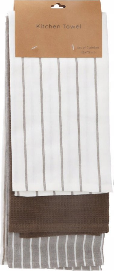 Set peshqirë kuzhine Home Styling Collection, 70 x 45 cm, pambuk, gri