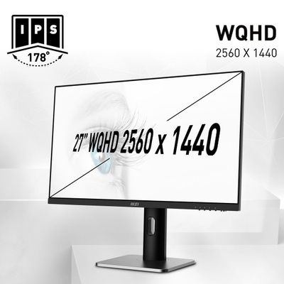 Monitor MSI PRO MP273QP, 27", 2560 x 1440, Wide Quad HD, 75 Hz, i zi